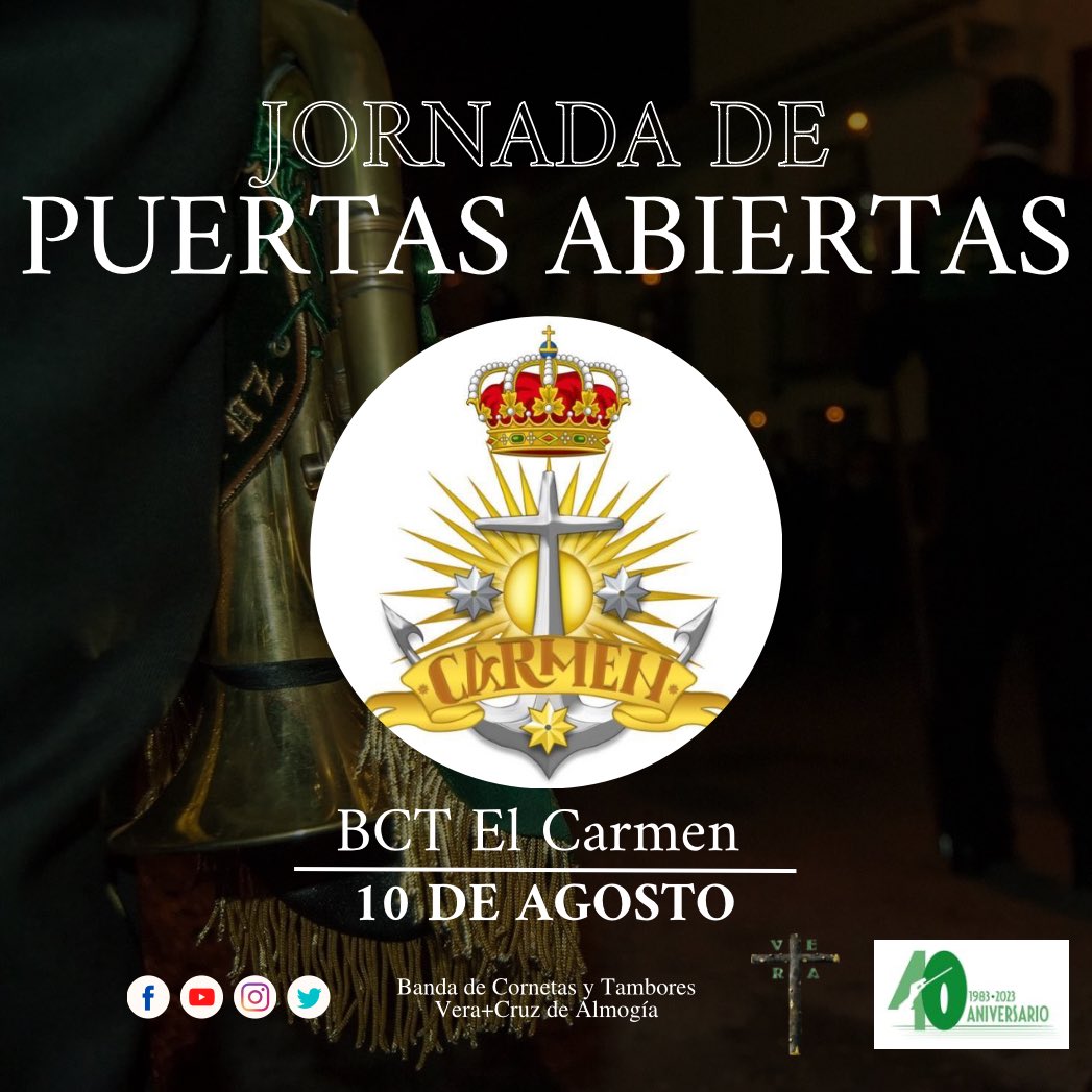 BCT_veracruz's tweet photo. @BCTCarmenMalaga se suma a nuestras puertas abiertas.

¡Todo un placer compartir filas con ustedes!

#40AñosDeVeraCruz
#CofradíasMLG https://t.co/GpO1UQJw00