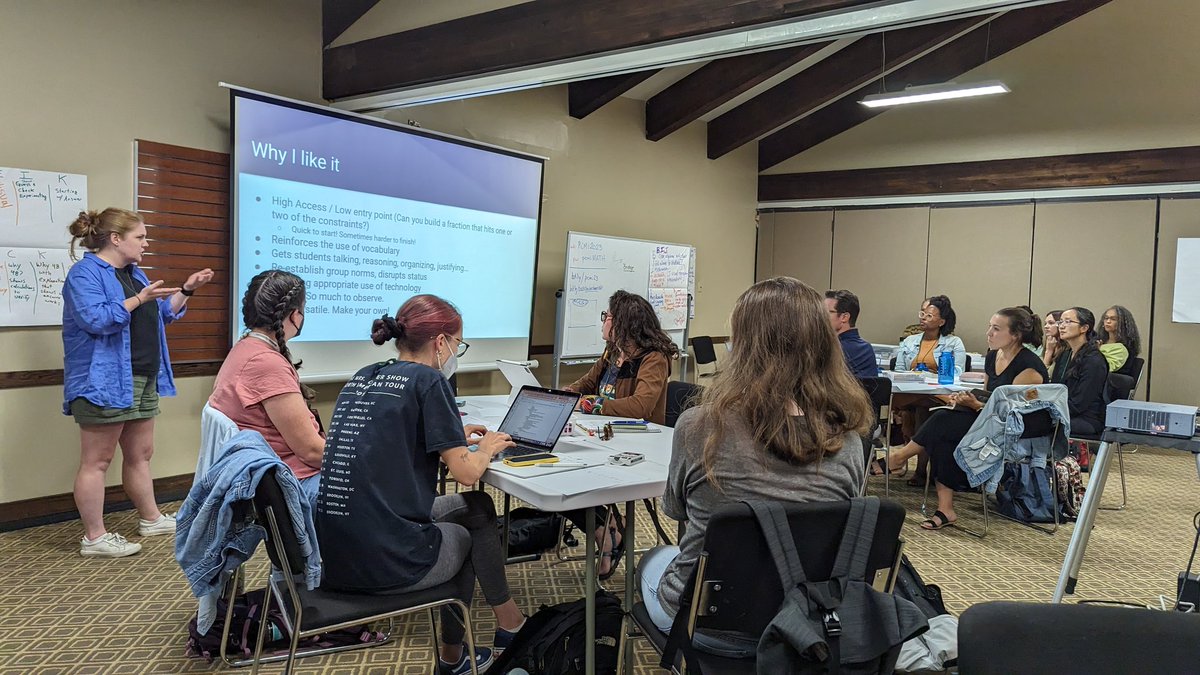 calarmstrong's tweet photo. Robin shares "Menu Math" with an example involving fractions...how few fractions can you use to meet all the criteria?
How few parabolas to meet all these (other) criteria? Quadrilateral? Linear relations? Data sets? Functions in calculus? Etc. 
#pcmisummer #mtbos https://t.co/BlfJ0xpCH1