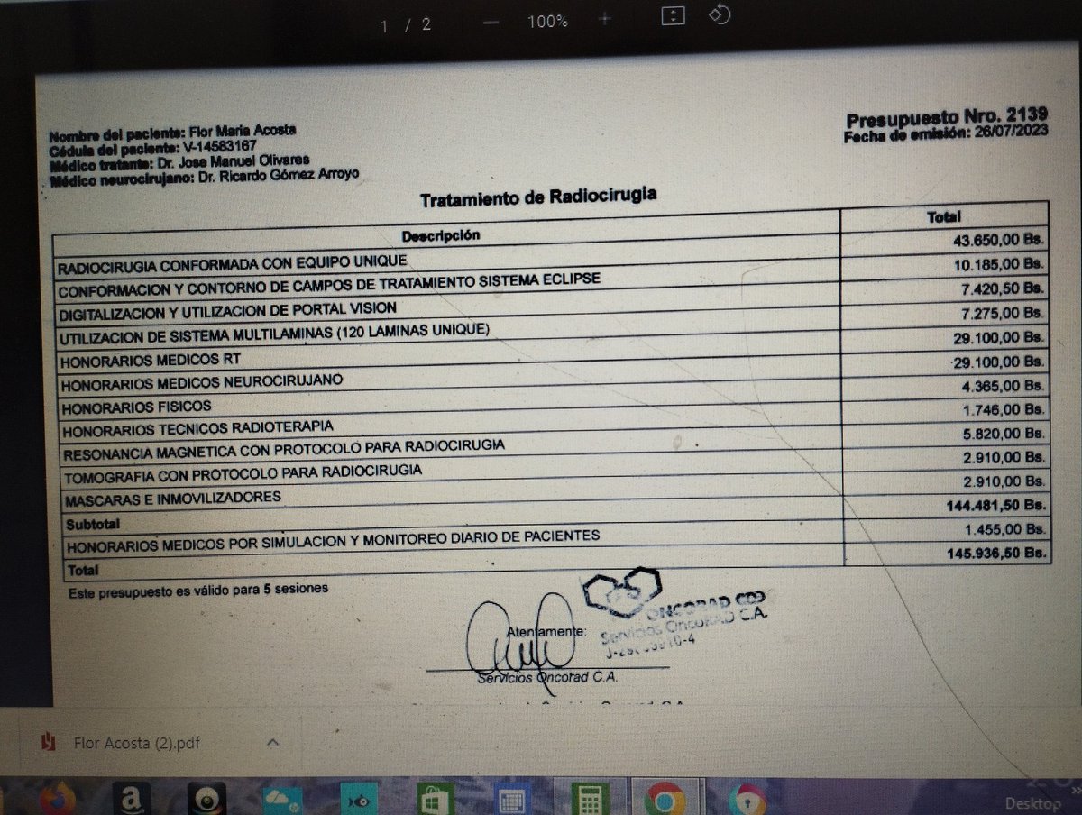 AlexaGomezDos's tweet photo. Flor 45 años, tiene un tumor cerebral. Debe realizarse una radiocirugía lo antes posible y salvar la visión derecha , ya que el lado izquierdo está comprometido. El presupuesto es de casi $5000 y en un hospital no hay cómo operarla. Su familia nos envía su campaña 🙏🏼💟 GRACIAS https://t.co/8C4PhnpHbc