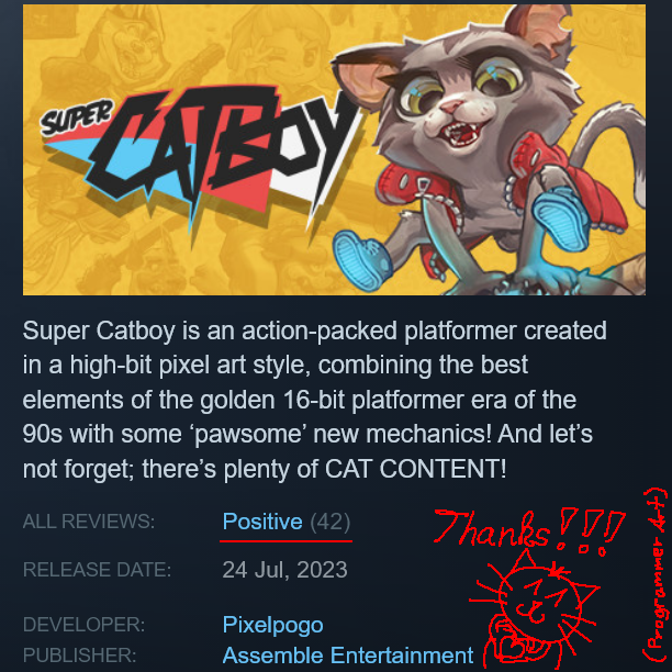 Thanks a lot for the positive score! 83% of buyers recommend the game. 

Those 42 reviews mean life, the universe and everything to us!

We've heard that Steam's algorithm "does things" at the 50 review mark and also unlocks the "very positive" wording. 👀