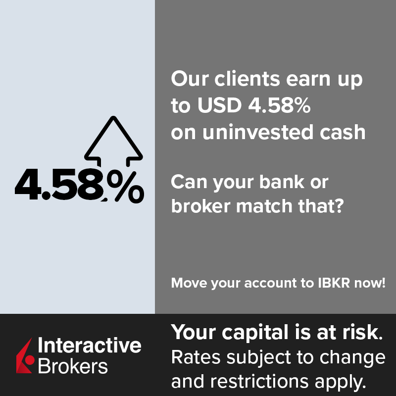 IBKR's tweet photo. Cash Yield Enhancement Program - Earn extra income on uninvested cash balances. As with all investments, your capital is at risk.