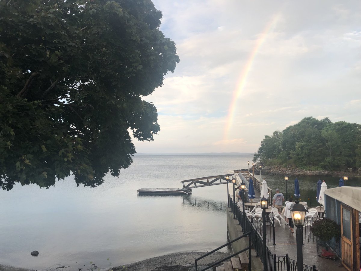 Little boy just walked down here near ⁦<a href="/AcadiaNPS/">Acadia National Park</a>⁩ and ⁦<a href="/MDIBL/">MDI Biological Lab</a>⁩ and asks his parents “Is that a rainbow?” His mother says yes. 

“Can I touch it?”                 
                                            Pretty sure it touched him.