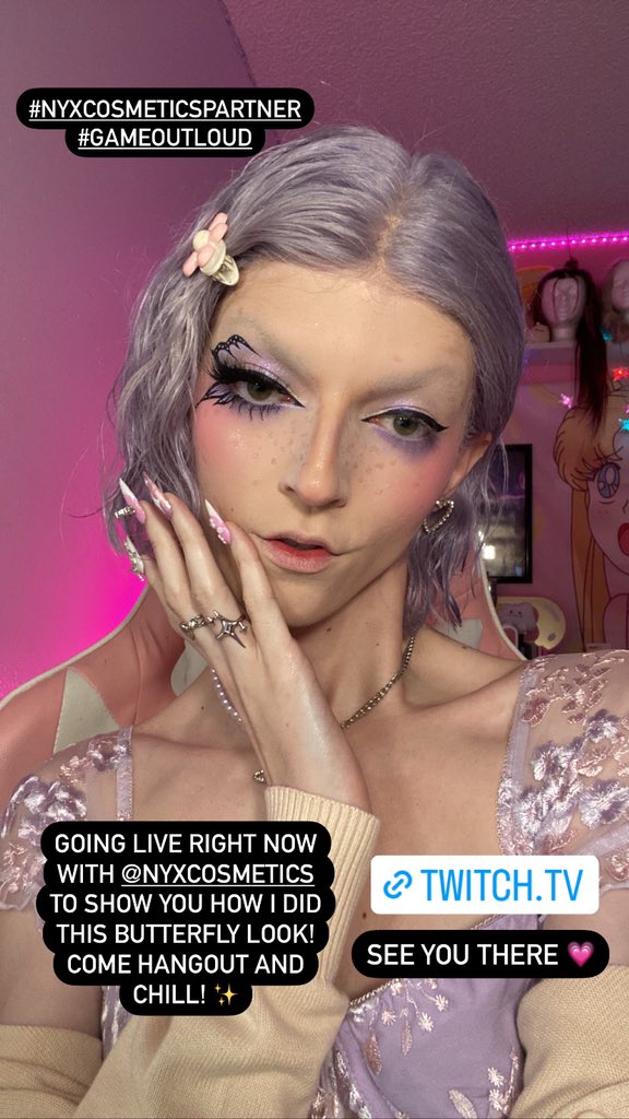lillymuateel's tweet photo. Going live on twitch right NOW! With @NYXCosmetics ✨ come hangout and watch me finish this makeup channel is Lillyteel #gameoutloud #nyxcosmeticspartner https://t.co/xmYTIvPMCl