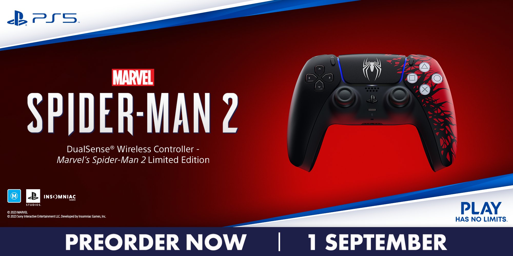 PS5 DualSense Wireless Controller – Marvel’s Spider-Man 2 Limited Edition