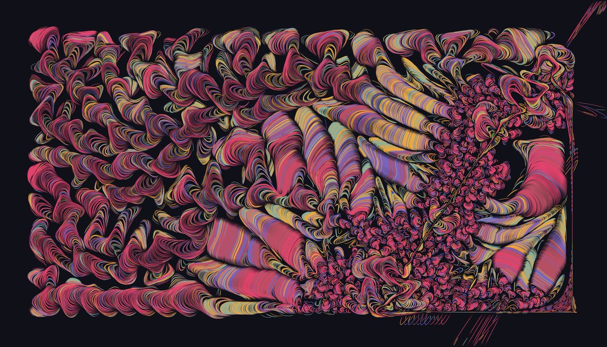 gengeomergence's tweet image. Ever since I found out about Art Blocks, it&apos;s been a personal goal of mine to release a project that focuses on a technique I&apos;ve been obsessed with ever since I started making art: differential growth. Today, I&apos;m so happy to announce that I&apos;ve accomplished that goal! (1/5)