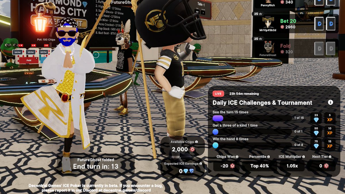 DG casino is LIVE!!! Time for some Diamond Hands City bounties! <a href="/DecentralGames/">Decentral Games</a> #icepoker