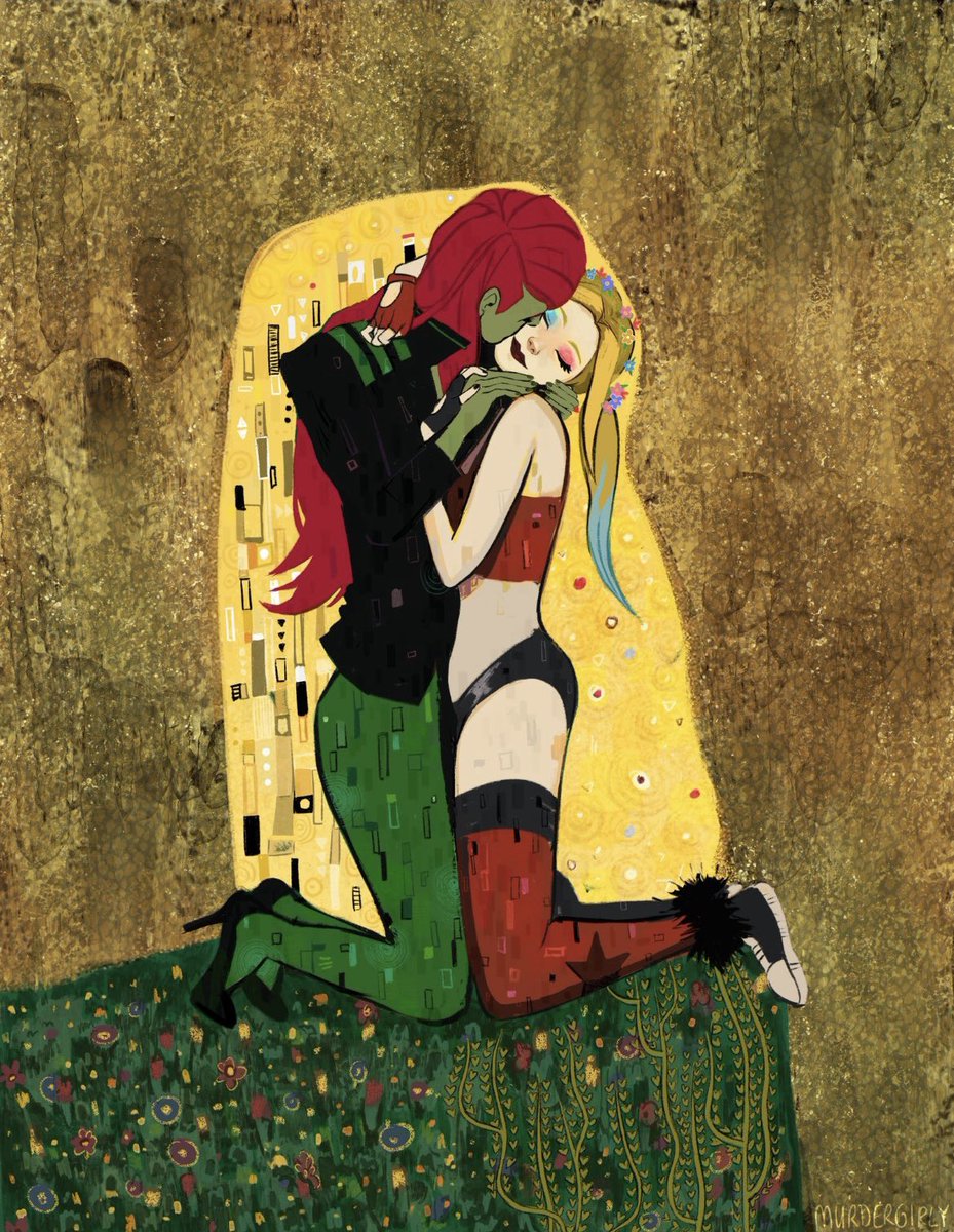 “The Kiss” by Gustav Klimt/ Harley and Ivy by gastonleroux