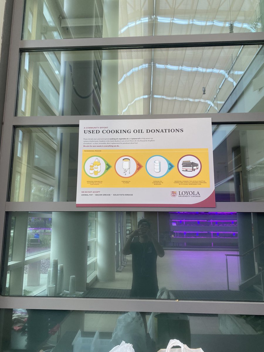 gavinfr36's tweet photo. From yesterday, dropped off my used cooking oil at @LoyolaSES. Awesome looking building, and they recycle the oil into biodiesel for their campus shuttle. https://t.co/MVJZpbIW4T