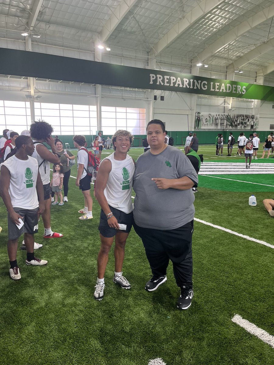 DRay_6's tweet photo. Had a great time at the @UNTFootball camp today! Can’t wait to showcase my skills on Friday Nights this season! @TrustMyEyesO #MeanGrean #GMG https://t.co/VVXUB2jwVj