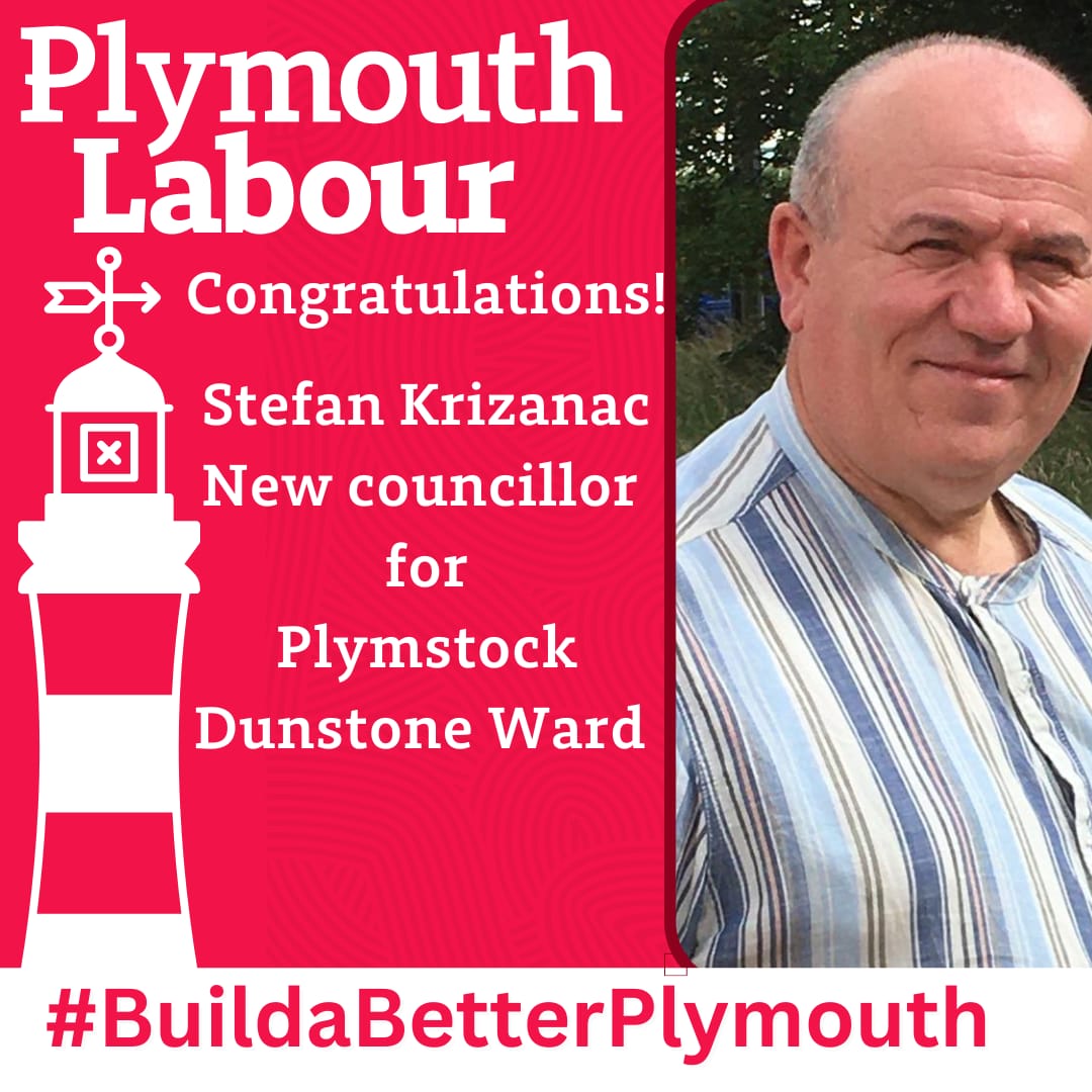 Congratulations to our two new @PlymouthLabour councillors joining our group on the council @alisonraynsford in St Peter & the Waterfront and Stefan Krizanac in Plymstock Dunstone. Thank you to the voters for putting your faith in @PlymouthLabour once again #BuildABetterPlymouth