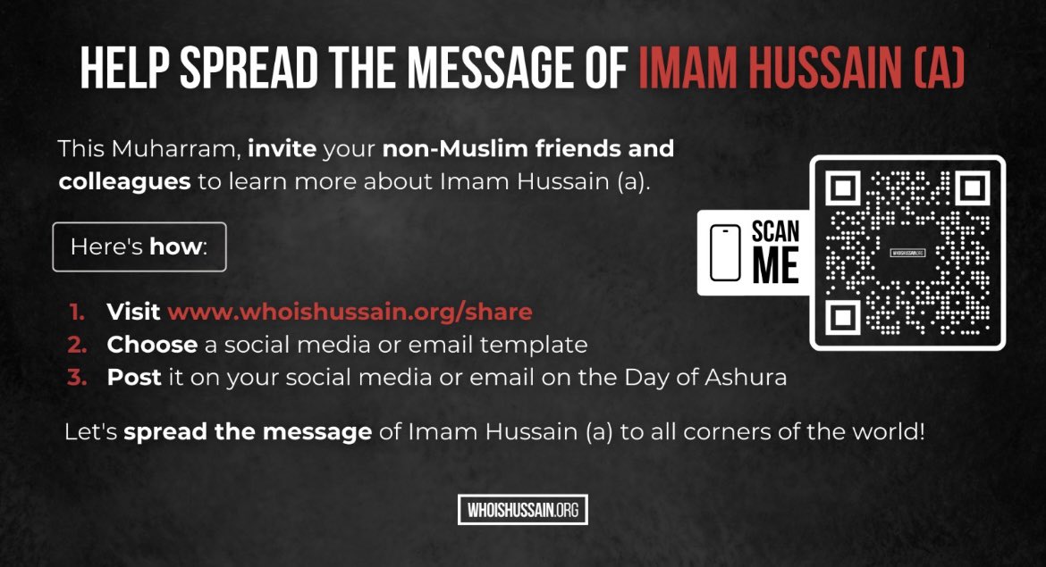 Help spread the message of Imam Hussain (a). 

I urge everyone to support this noble initiative.

whoishussain.org/share/