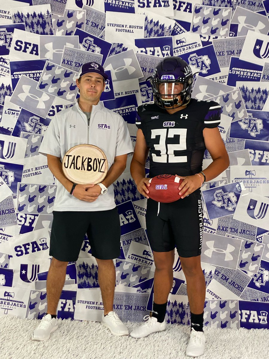 thank you <a href="/CoachNikNelson/">Nik Nelson</a>  for inviting me out to <a href="/SFA_Football/">Lumberjack Football</a> ,i had a great time and can’t wait to be back for a game!
<a href="/OberkromKicking/">Jaden Oberkrom</a> <a href="/coryelolf/">cory elolf</a> <a href="/CoachCarthel/">Colby Carthel</a>