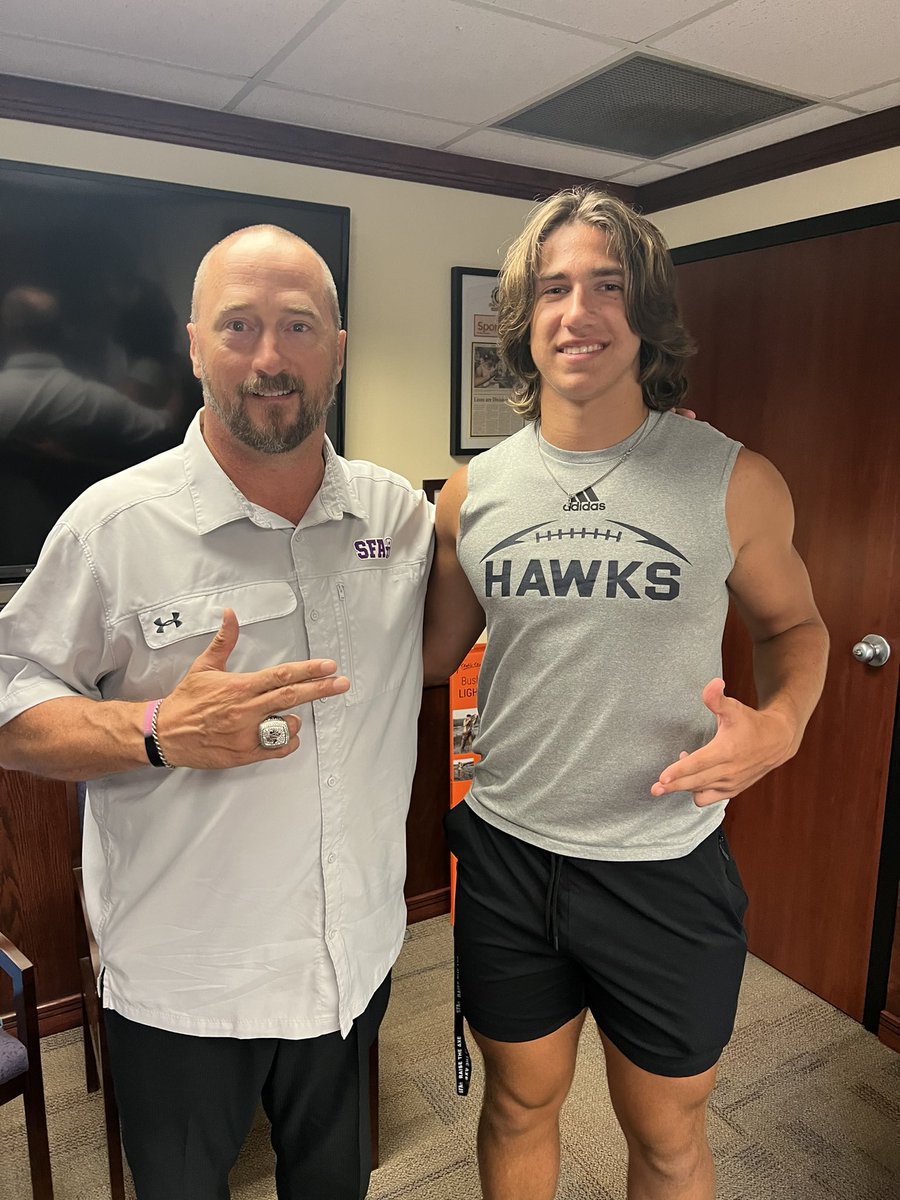 After a great unofficial visit with <a href="/CoachTBleil/">Tim Bleil</a> and <a href="/CoachCarthel/">Colby Carthel</a> I’m honored to receive my 3rd offer from Stephen F. Austin University