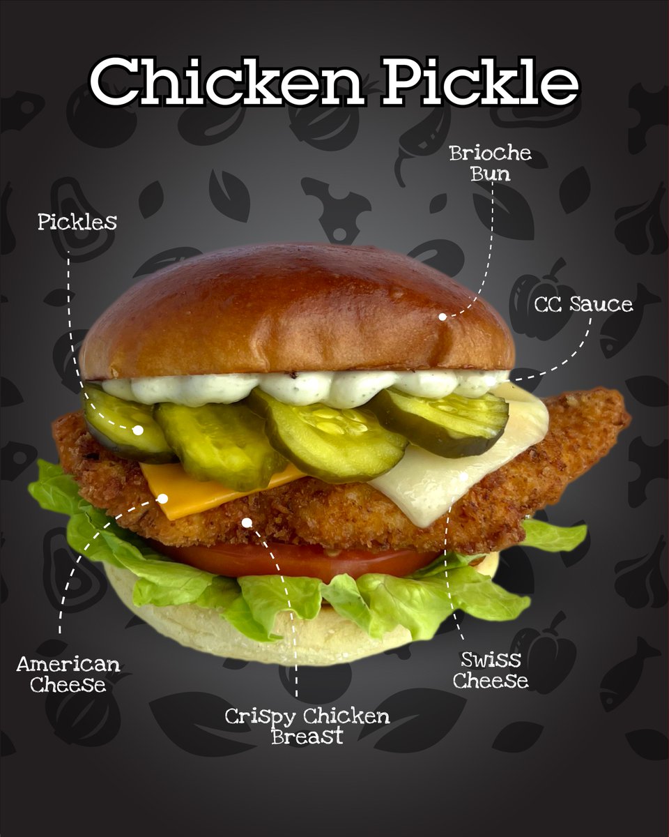 CheeseCurds's tweet photo. We'd like to introduce you to our new Chicken Pickle Burger! We're sure you'll be pleasantly surprised. Don't by shy, give it a try.
#chickenpickleburger #chickenpickle #chickenpickle #chicken #pickle #burger #gourmetburger #madeinhouse #itsworththewait #chefinspired https://t.co/bw0JHD3Iiw