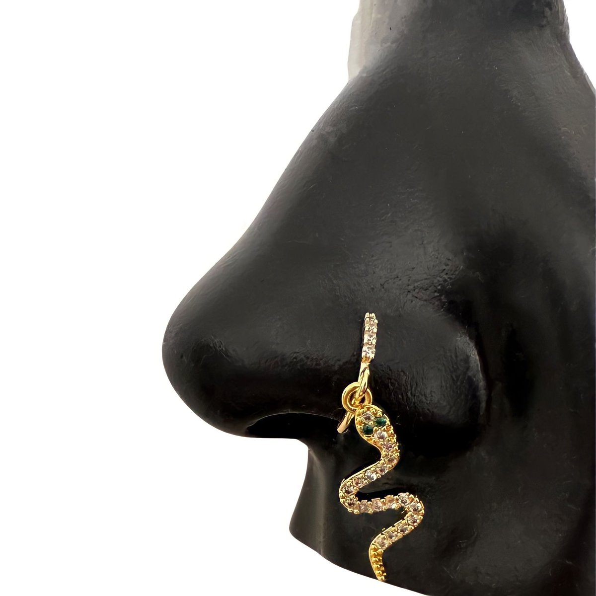 Dangle Diamond Snake Nose Hoop 🐍✨
statementgold.com