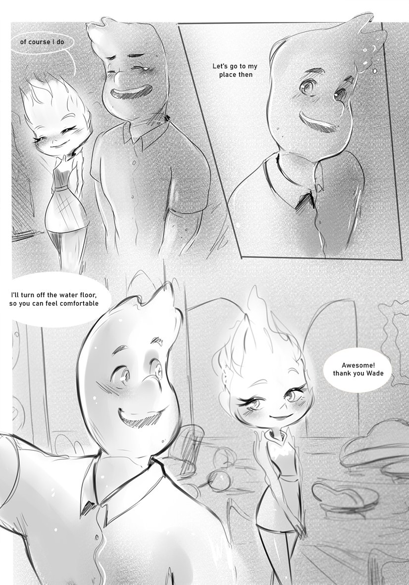 Shriomochan's tweet photo. two more pages for today ~ such a lovely couple 🥹
#Elemental https://t.co/92IeSuWN8C