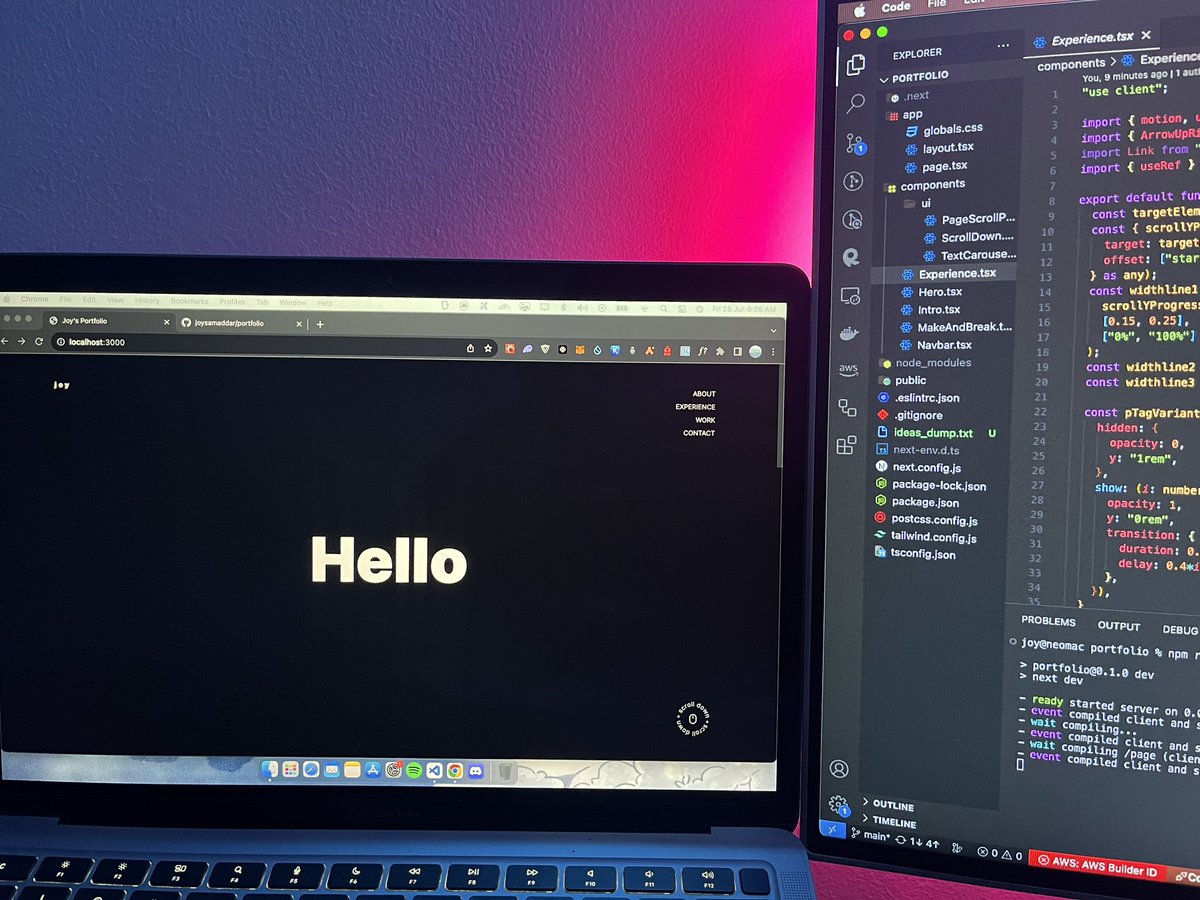 Finally, got some free time to start working on my portfolio website.
Can’t wait to get it done and show y’all.