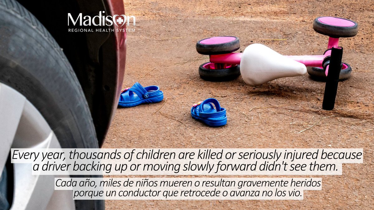 Madison_Health's tweet image. At least 60 children are run over by a slow, forward moving vehicle in parking lots and driveways every week. How many children can fit into a front blind zone? Check out this video! youtube.com/watch?v=NDH3FD…