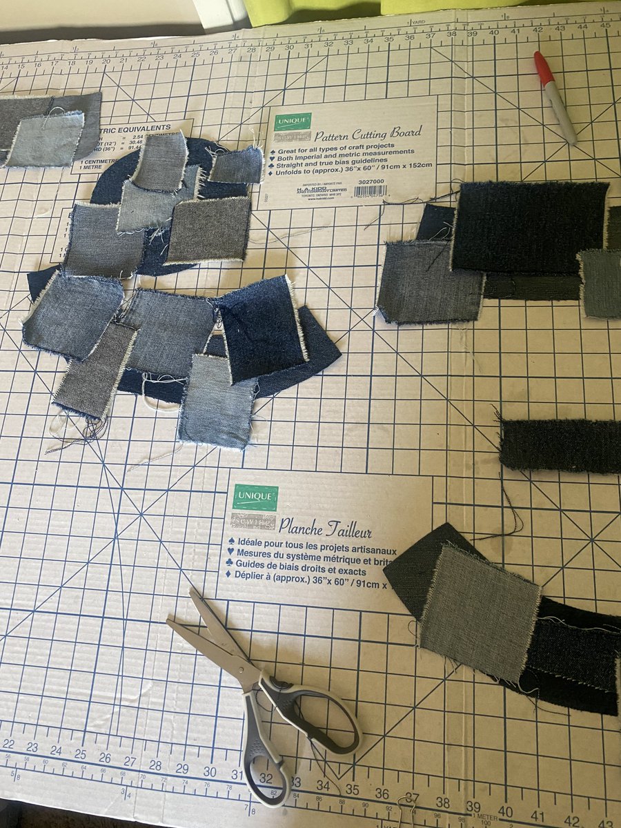 kid_carty's tweet photo. Patchwork denim bucket hat by me https://t.co/l6tkxlh1Jr