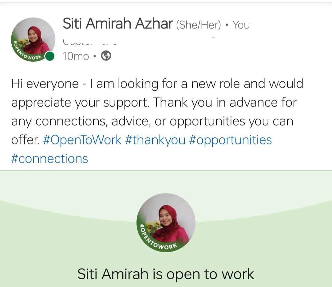myra_jaa's tweet photo. How to flirt in LinkedIn
(husband &amp; wife edition) 

Throwback when I quit my job, and my husband proposed to me to be a housewife, full time. 🤭💕 https://t.co/7NHcJDacyo