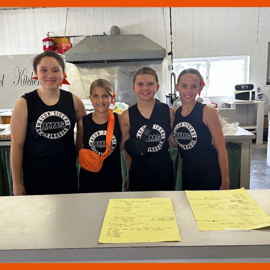 MaconTigers's tweet photo. MS Cheerleaders helping out at the Macon County Flywheel Kitchen! https://t.co/zJM2F4dhxm