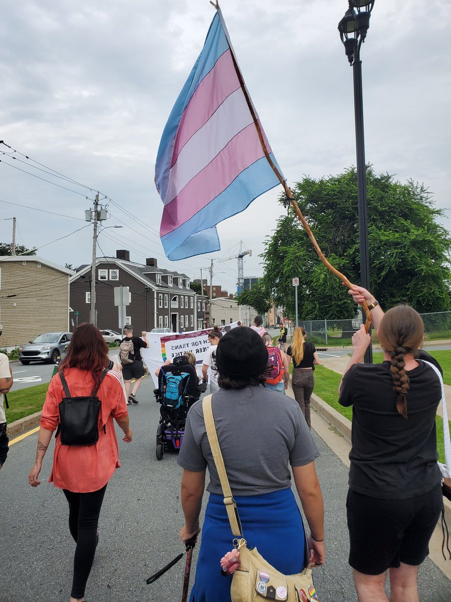 At the March for Queer and Trans Justice in #Halifax today. 'This is a march, not a parade.' #canqueer