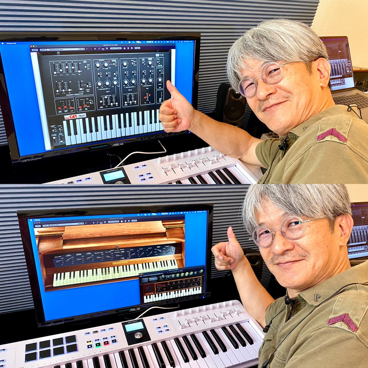 Katsunori_UJIIE's tweet photo. 昨日はCherry AudioのシンセOctabe Cat、ノスタルジックなハモンドのNoverchord+Solovox、4種類のUJAMを同時に立ち上げて4リズムを同時にアンサンブルセッション、FMとVLの2つのプラクインボードを装着したMOTIF Rackの4本のムービーを収録📽️。
Youtube公式チャンネル“musictrackjp”での本編公開をお楽しみに😉✌🏻
夜はUCHUビール、甲州の極上スパークリングワインと極旨カレー🍛で超ゴキゲン🤣
#DTMerと繋がりたい #katsunoriujiie #musictrackjp