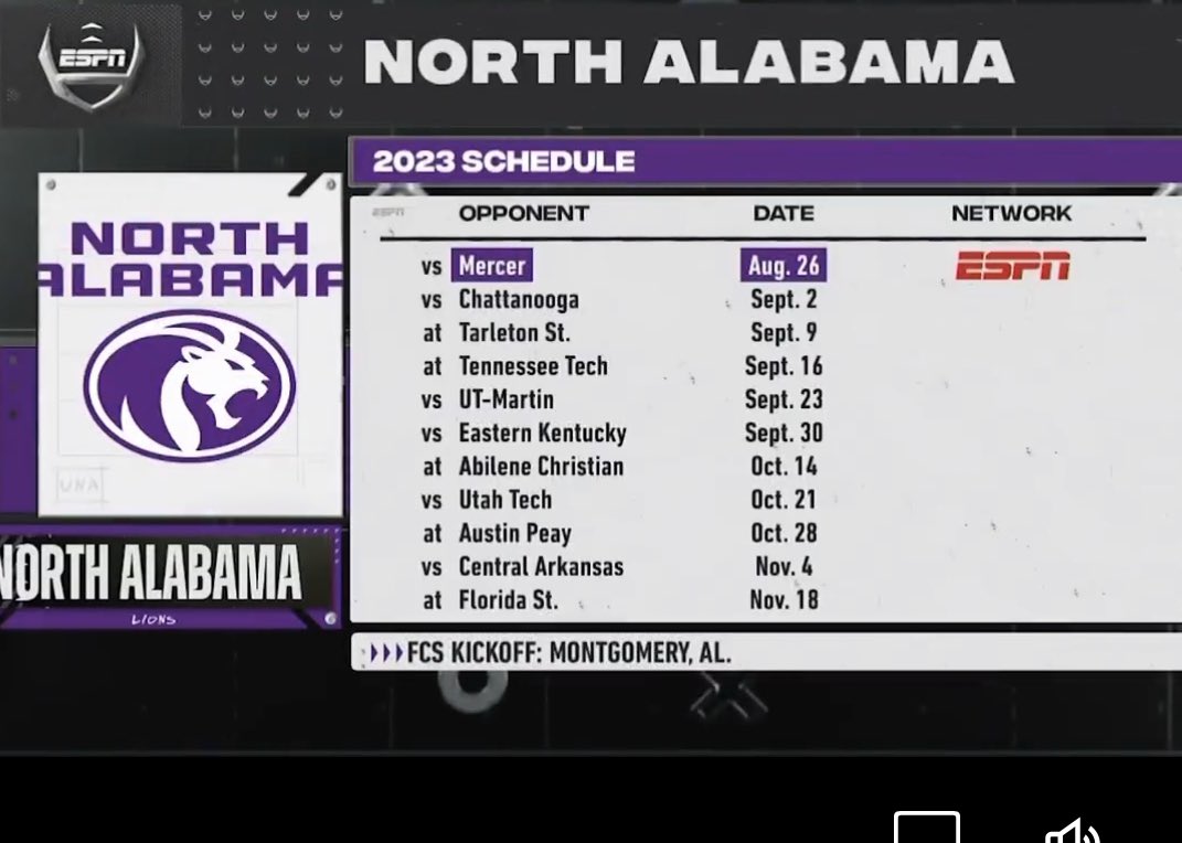 On Friday August 25th Saraland will be on ESPN and on Saturday August 26th UNA will be on ESPN. Mom and Dad can watch both of their sons teams and never have to leave the house!!!  <a href="/BrentDearmon/">Brent Dearmon</a>