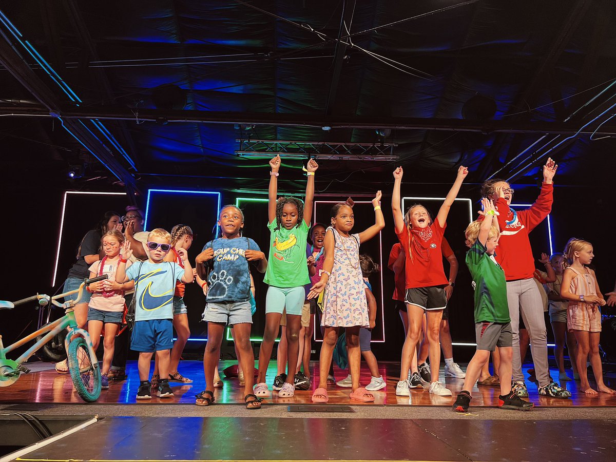 ThreeLifeChurch's tweet photo. READY. SET. MOVE. 🪩🕺🏼 KidsLife Summer Nights ‘23 is HERE! 🙌🏼🙌🏾🙌🏿 

📖 TONIGHT WE LEARNED TO DO WHAT JESUS SAYS. 🗣️ 

The girls took night one with the change wars 💰 but don’t worry we have 2 more mights to go! 

See you tomorrow! 👋🏼

#kidslifeisthebestlife https://t.co/VaOqnVBR3V
