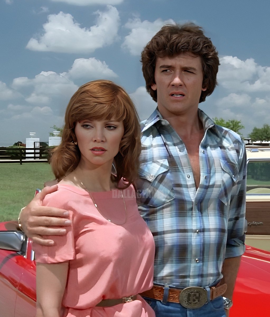 Victoria Principal and Patrick Duffy filming #Dallas at Southfork in 1979. #Dallas45 #retro #tvshow #texas