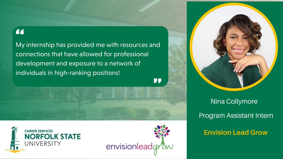 Norfolkstate's tweet photo. NSU Celebrates Virginia Intern Day (VID) by featuring some of our amazing interns.
#VirginiaInternDay, #VID, #VirginiaInterns, #NationalInternDay
#NID, #VTOP, #NSUCareers
@VirginiaTOPorg
@GovernorVA
@SCHEVnews
@VAChamber
@GrowthforVA
@GOVirginia
@VACEoutreach
@NSU https://t.co/hGXwaNswOy