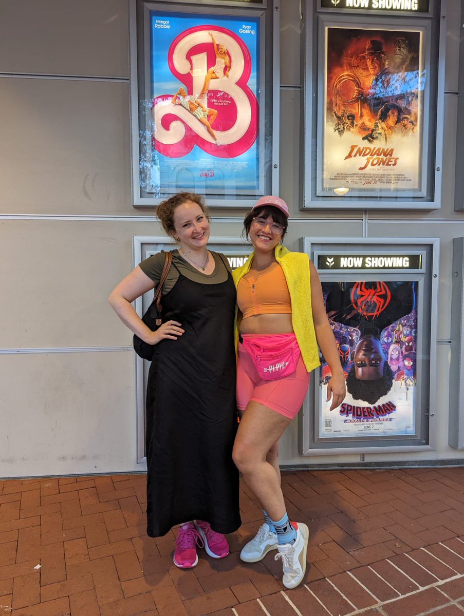 After spending a happy afternoon printing for the RBS Forgeries crew at <a href="/VaBookArts/">Book Arts at the Virginia Center for the Book</a>, Bookbinder Barbie and Printer Barbie finally went to see the Barbie Movie 🙌🏼💖