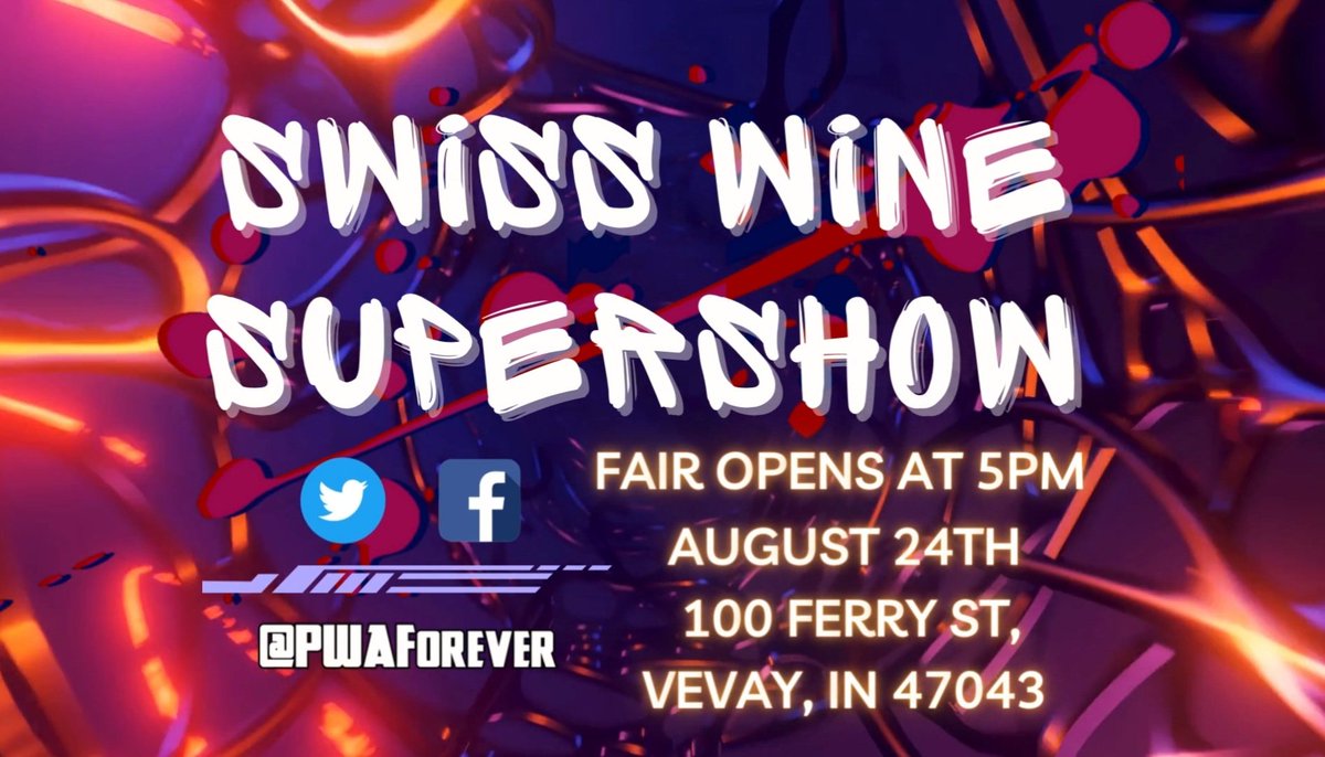 PWAForever's tweet photo. 🚨⚠️ ATTENTION #PWAArmy⚠️🚨
Our first match announcement for the Swiss Wine Supershow will be tomorrow night at 8PM! Don't miss it! #prowrestling #prowrestler #ProWrestlingNews  #PWA #Aug24th #WWE #SmackDown       #AEWCollision  #aewwrestling #AEWRampage  #WWERaw https://t.co/ABjrKcDtbZ