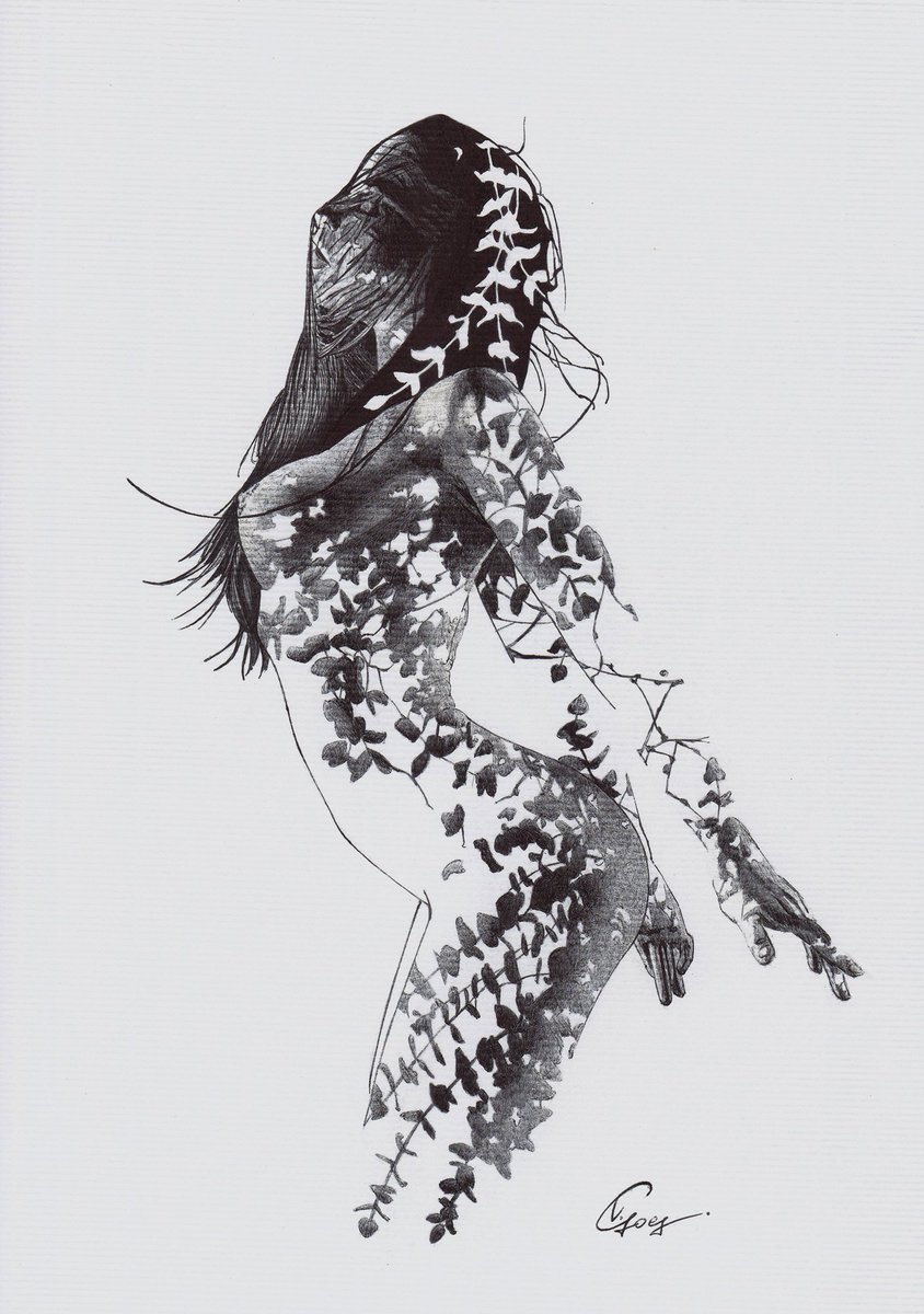 vgoes__'s tweet photo. I didn't name this one, the original idea was different. I'm thinking about do a new version considering the sketch in the last photo here. In color this time. 
.
Model: Olesia
#treewoman #portraitwoman #illustration #ballpointpen #beautifulbizarre #surrealism #surrealart https://t.co/r35YTPJtF5