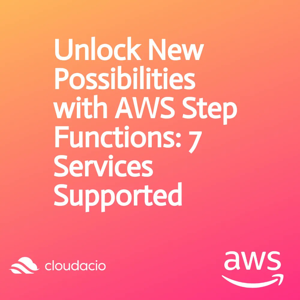 cloudacio's tweet image. Exciting news! #AWS Step Functions now supports 7 additional AWS services, including Amazon VPC Lattice, CloudWatch Internet Monitor, AWS IoT TwinMaker, and OpenSearch Ingestion. #CloudComputing #AWSIntegrations