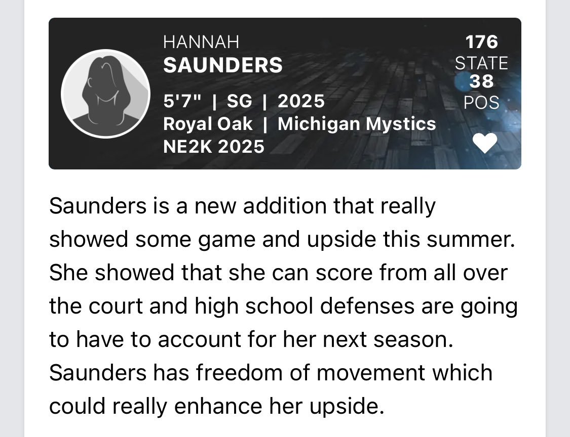 Hannah Saunders (@hasaunders_) on Twitter photo Appreciate the recognition and addition to the rankings! Thanks <a href="/HankampScott/">Scott Hankamp</a> & <a href="/PGHMichigan/">Prep Girls Hoops Michigan</a>! Appreciate the recognition and addition to the rankings! Thanks <a href="/HankampScott/">Scott Hankamp</a> & <a href="/PGHMichigan/">Prep Girls Hoops Michigan</a>!