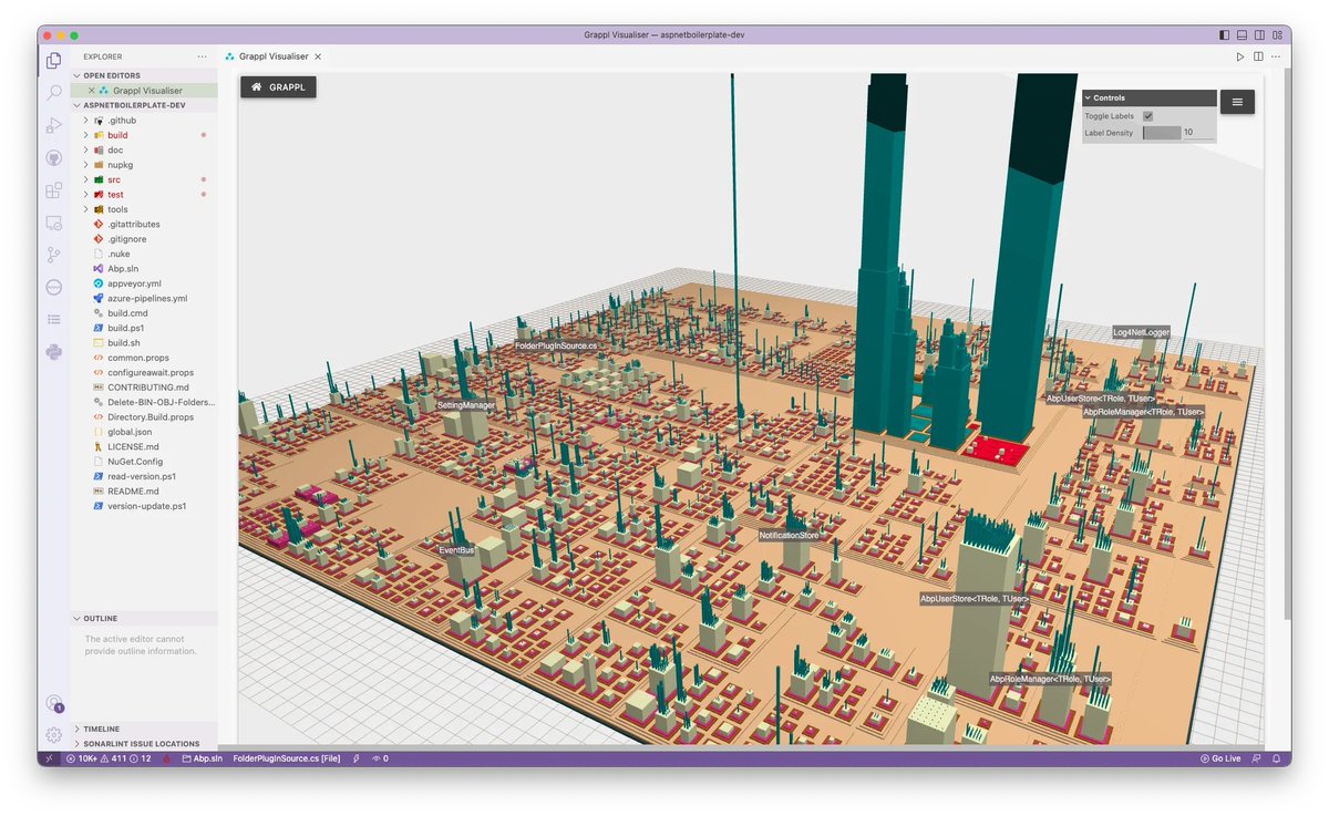 blaiski's tweet photo. Understand or explore your codebase visually!
anyone ever needed a way to explore a codebase in a quick high level way? I have made this vscode extension, called Grappl and I'm looking to hear your thoughts on it...
@code @trello @Atlassian @Grappl_io #VR https://t.co/qZJigiVx6g