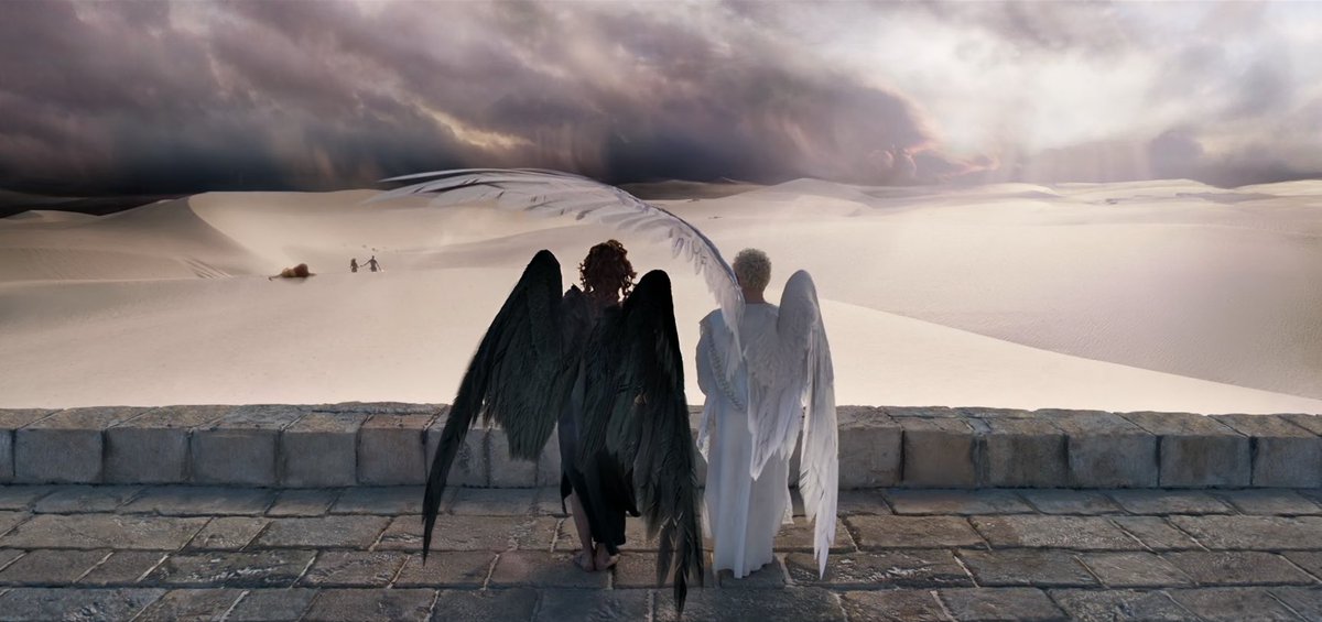#GO2Spoilers #GoodOmens2 #GoodOmensSpoilers 
.
.
.
.
.
.

'You mean like, a sudden rainstorm forces them together beneath a canopy. They look into each others eyes and realize they were made for each other?'
