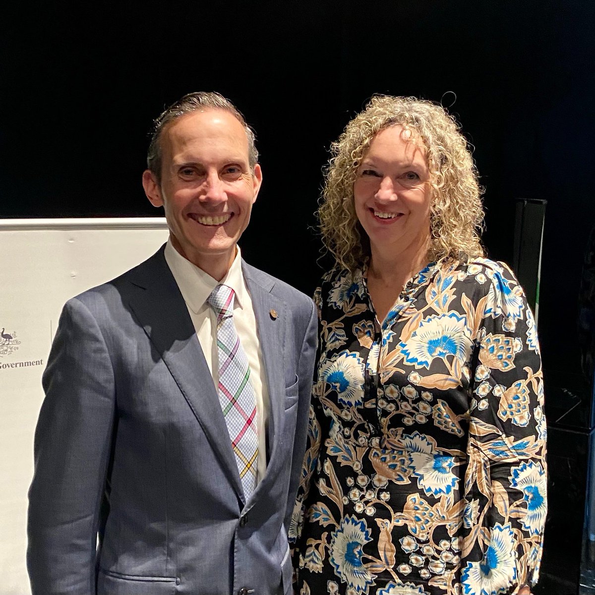 The Hon Andrew Leigh MP and Sarah Davies, the new ACNC Advisory Board Chair. #ACNCRegulatorsDay2023 @ALeighMP @Sarah_K_Davies