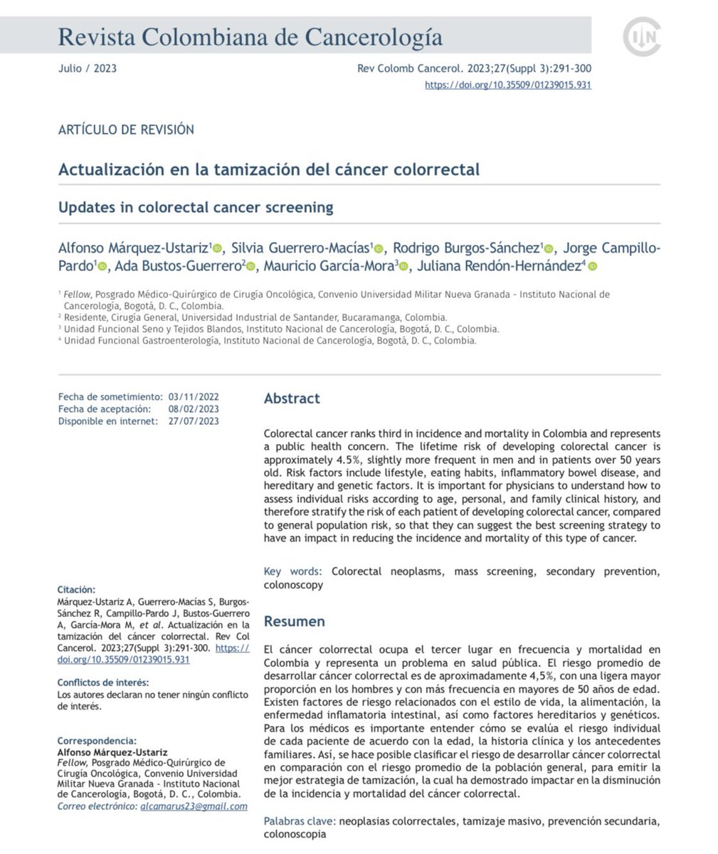 Ada Bustos-Guerrero (@adabustos) on Twitter photo Actualización en la tamización del cáncer colorrectal 📑👉🏻 revistacancercol.org/index.php/canc… <a href="/RevCancerologia/">RevColCancerologia</a> <a href="/alcamarus23/">Alfonso Márquez Ustáriz</a> <a href="/CxSguerrero/">Silvia Guerrero-Macías</a> <a href="/jorgecampillop/">Jorge Campillo</a> <a href="/INCancerologia/">Instituto Nacional de Cancerología</a> Actualización en la tamización del cáncer colorrectal 📑👉🏻 revistacancercol.org/index.php/canc… <a href="/RevCancerologia/">RevColCancerologia</a> <a href="/alcamarus23/">Alfonso Márquez Ustáriz</a> <a href="/CxSguerrero/">Silvia Guerrero-Macías</a> <a href="/jorgecampillop/">Jorge Campillo</a> <a href="/INCancerologia/">Instituto Nacional de Cancerología</a>