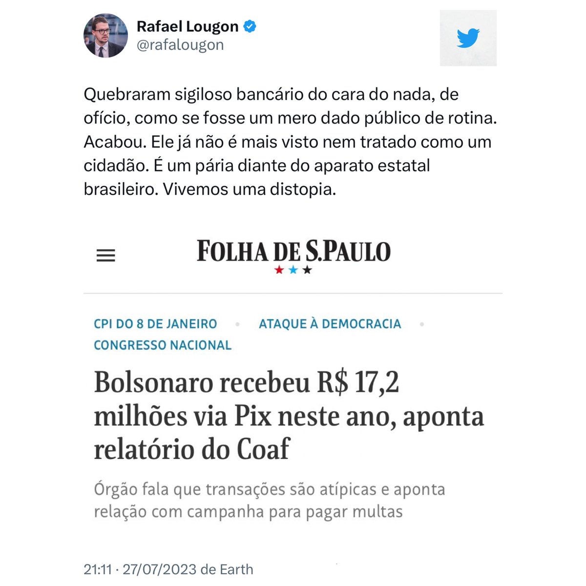 CarlosBolsonaro's tweet photo. Na democracia comunista relativa vale tudo! Já vivemos na Venezuela! https://t.co/zvtR6nepIc