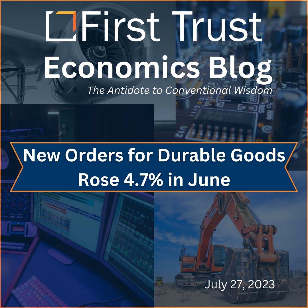 ftportfolios's tweet photo. Durable goods orders showed an impressive 4.7% rise in June, outstripping expectations! But, are we out of the woods yet? Check out our detailed economic analysis:
https://t.co/nRpxWowBSD
#FirstTrust #DataWatch #EconomicGrowth #DurableGoods https://t.co/v6UR8wMm6G