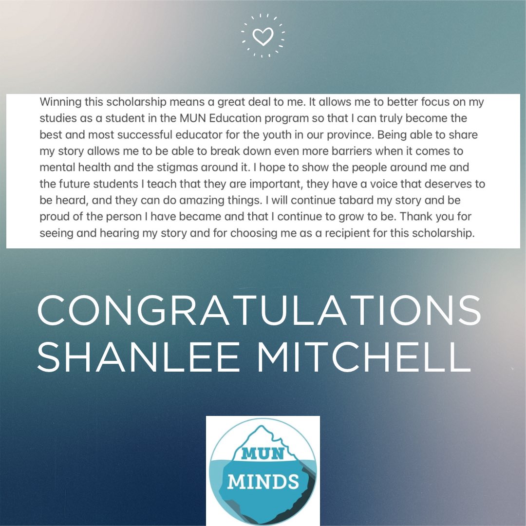 Congratulations to the winner of the MUN Minds scholarship!💙🧠