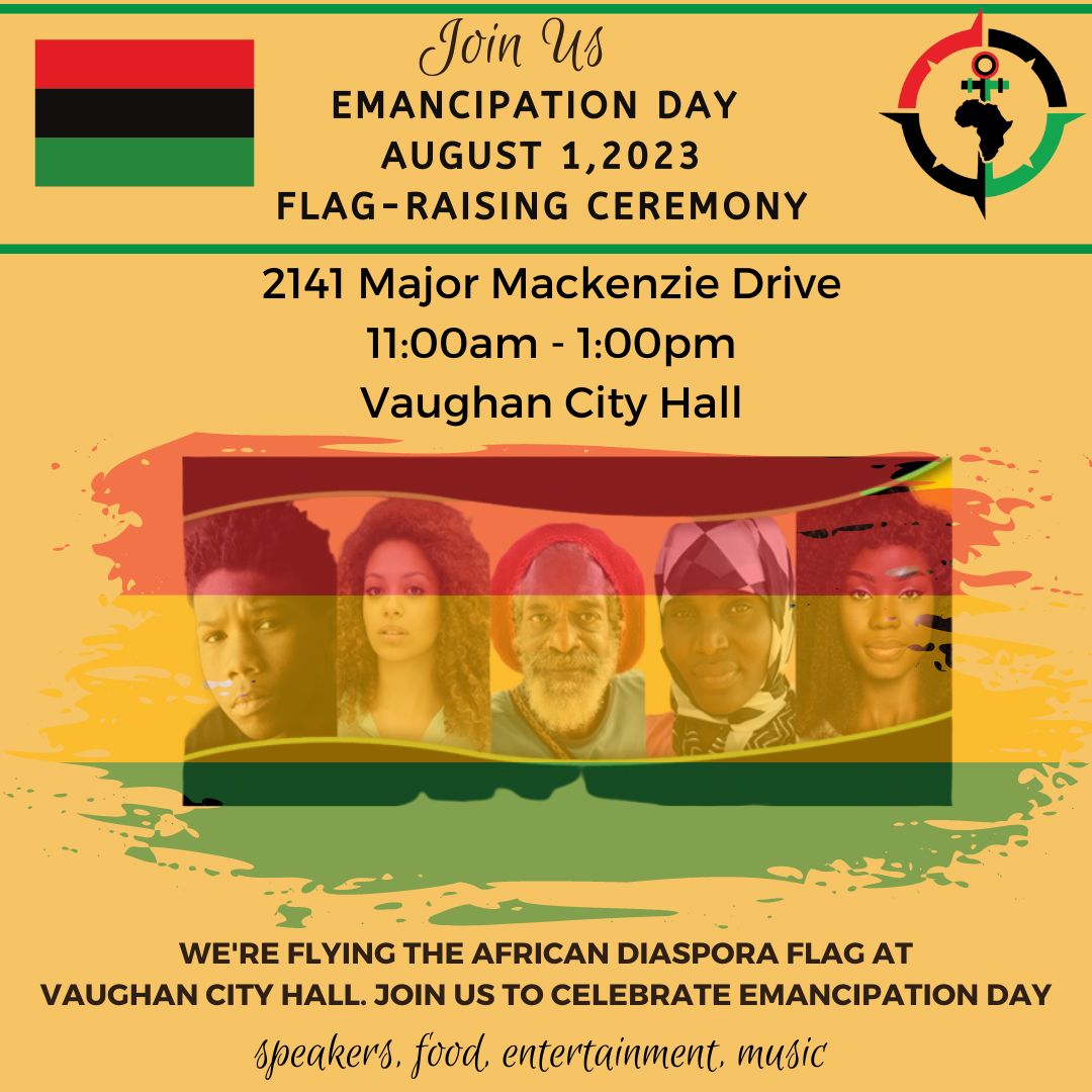 VACAORG's tweet photo. Did you know that Vaughan has the largest Black/African population in York Region? We are growing. Come celebrate with us as we raise the African diaspora flag at City Hall on August 1st @TrusteeMcDonald @IOrughu @YRMuslims @AdvocacyPeel @PoBCAdvocate @BlackCanada @YorkRegionAACC https://t.co/qN5n4oEqYw