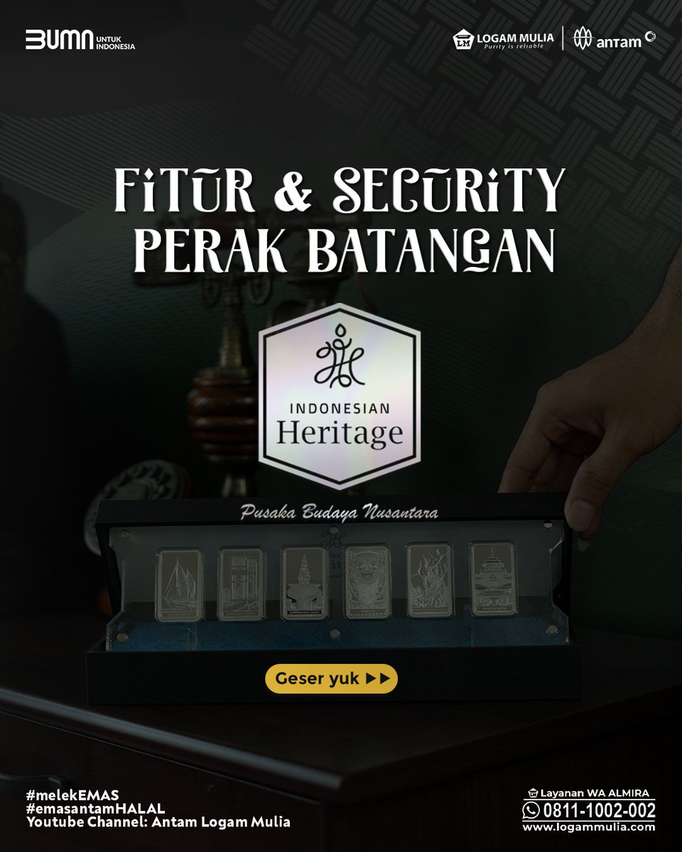 LogamMuliaAntam's tweet photo. Yang baru dari ANTAM Logam Mulia, Perak Batangan Indonesian Heritage..

🥰🥰🥰 https://t.co/kNU6yE641z