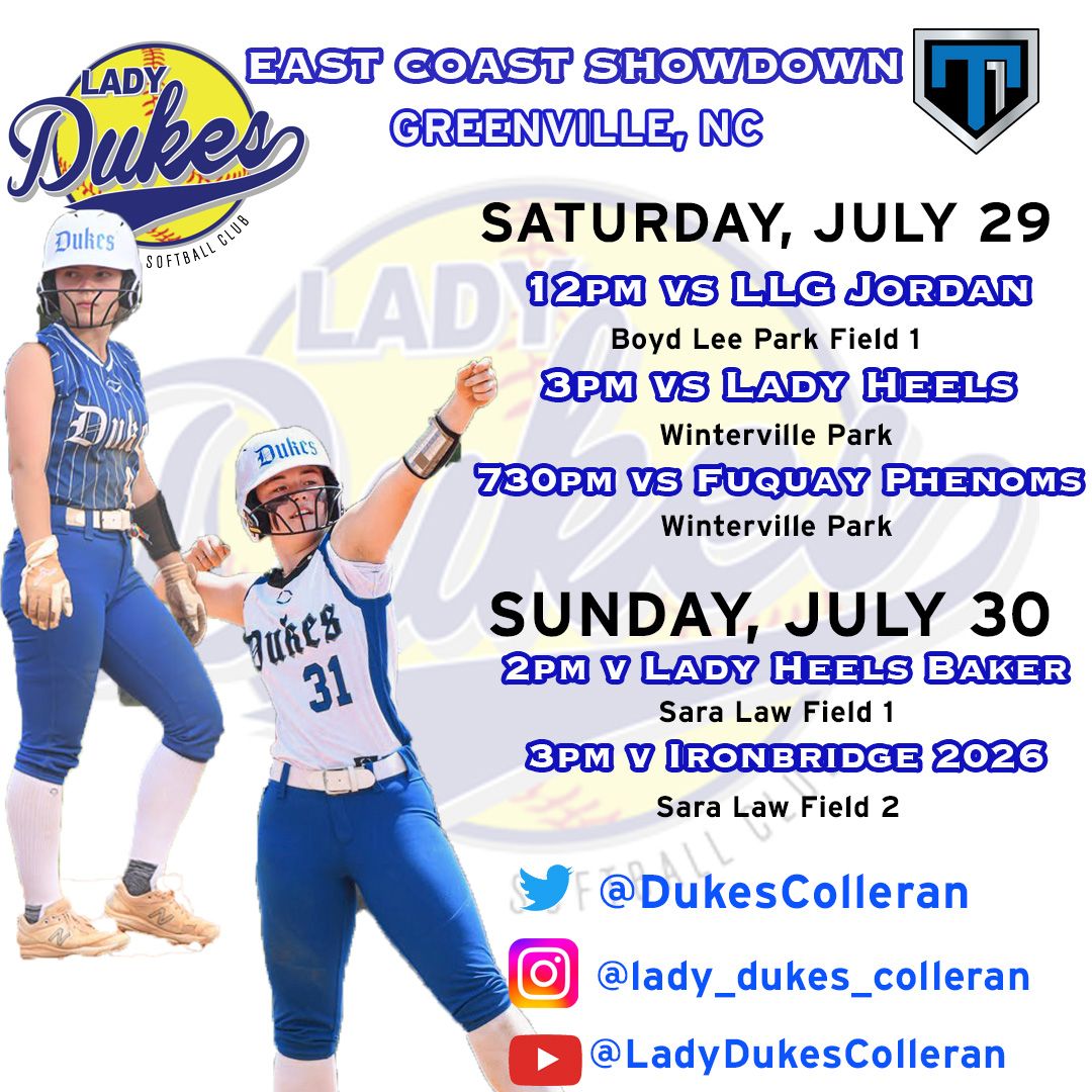 Back on the field this weekend in Greenville for <a href="/TierOneFP/">Tier One Fastpitch</a> East Coast Showdown! Come check us out!