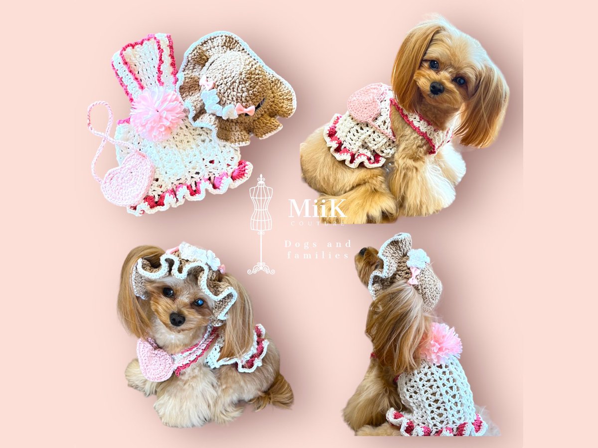 MiiK_hand's tweet photo. #𝐺𝑜𝑜𝑑𝑚𝑜𝑟𝑛𝑖𝑛𝑔︎
我が家の🐶Ricoᒼᑋªⁿ✿に
Summerなお洋服🌴🌺✨と帽子
 #MiiKshop  で大人気
〈 #わんこポシェット 〉編んでみました。

●使用材料●
 #ごしょう産業 
 #NEWマリーナブークレー 
 #Ｎｅｗエンジェルコットン
 #きらめきコットン 
 #トロピカルコットン 
 #セリア造花 https://t.co/MqTnrSqoKj