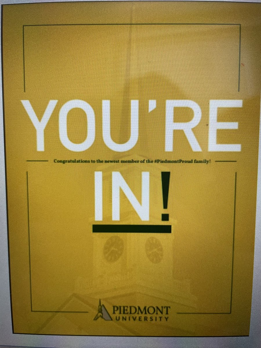 On my way to get a new degree at Piedmont! Can’t wait to increase my skills! #graduateschool