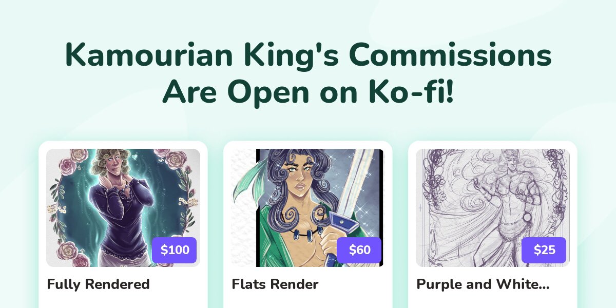kamourianking's tweet photo. 💜✨️✨️My c0mms are open! Please check out my K0F1 to order one!✨️✨️💜
*Limited time* 20% off through August: Kam001 at checkout.
https://t.co/lbOwS85b0H https://t.co/i5ZGkYNBHl