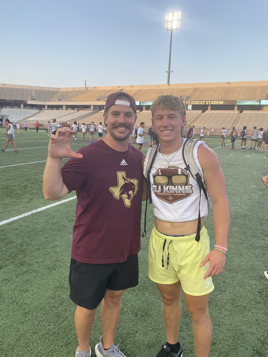 Had a good camp today <a href="/TXSTATEFOOTBALL/">Texas State Football</a> <a href="/GJKinne/">GJ Kinne</a> <a href="/Coach_Leftwich/">Mack Leftwich</a> <a href="/CoachStutzmann/">Craig K. Stutzmann</a> <a href="/RecruitLCP/">LCP Football Recruits</a> <a href="/806hsscmedia/">Jasone Pearson</a> <a href="/ScottHood63/">Scott Hood</a> <a href="/ScottRapp17/">Scott Rapp</a> <a href="/JVNYLFILMS/">JVNYL FILMS</a> <a href="/Igarza432/">Isaiah Garza</a> <a href="/CoachWhiteDB1/">Coach White</a>